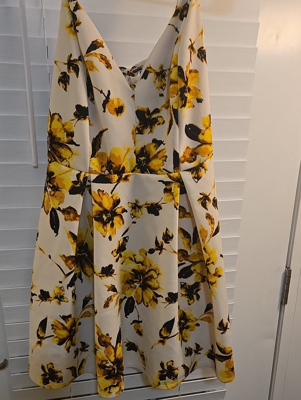 Floral Fit & Flare Dress in Yellow Bloom